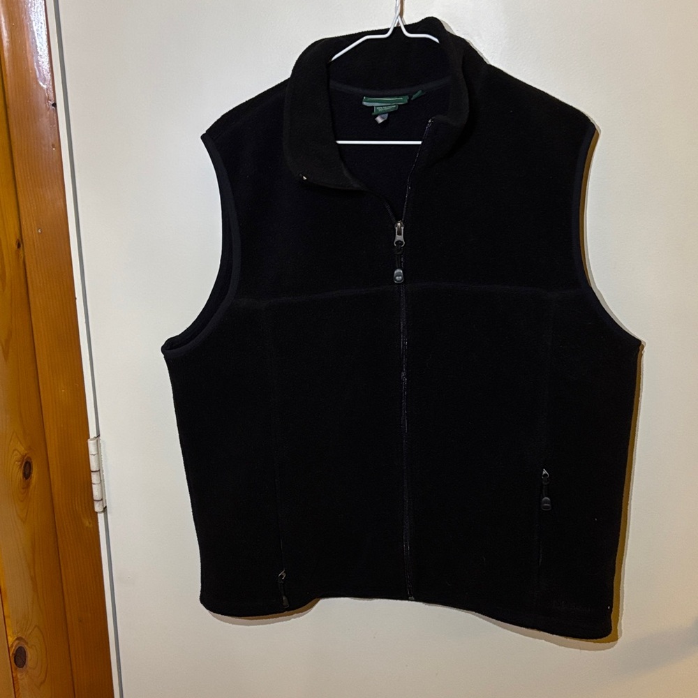 L.L. Bean Midnight Black Fleece Vest